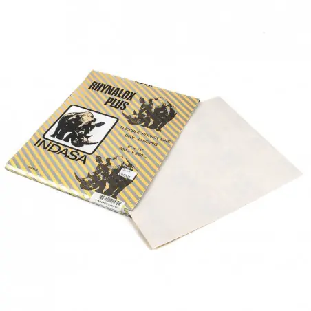 Papel de lija Indasa Rhynalox plus 230x280mm grano 360 - Pack 50 hojas Solo Por Tiempo Limitado