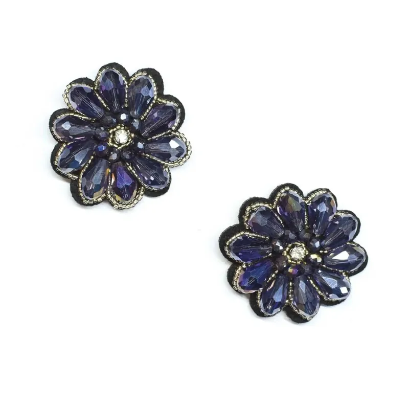 Adorno zapato flor de piedras - Azul Precio Rebajado