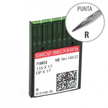 Aguja Groz-Beckert 135X17 140/22 Punta R - Pack 10 uds Ordenar Ahora Mismo