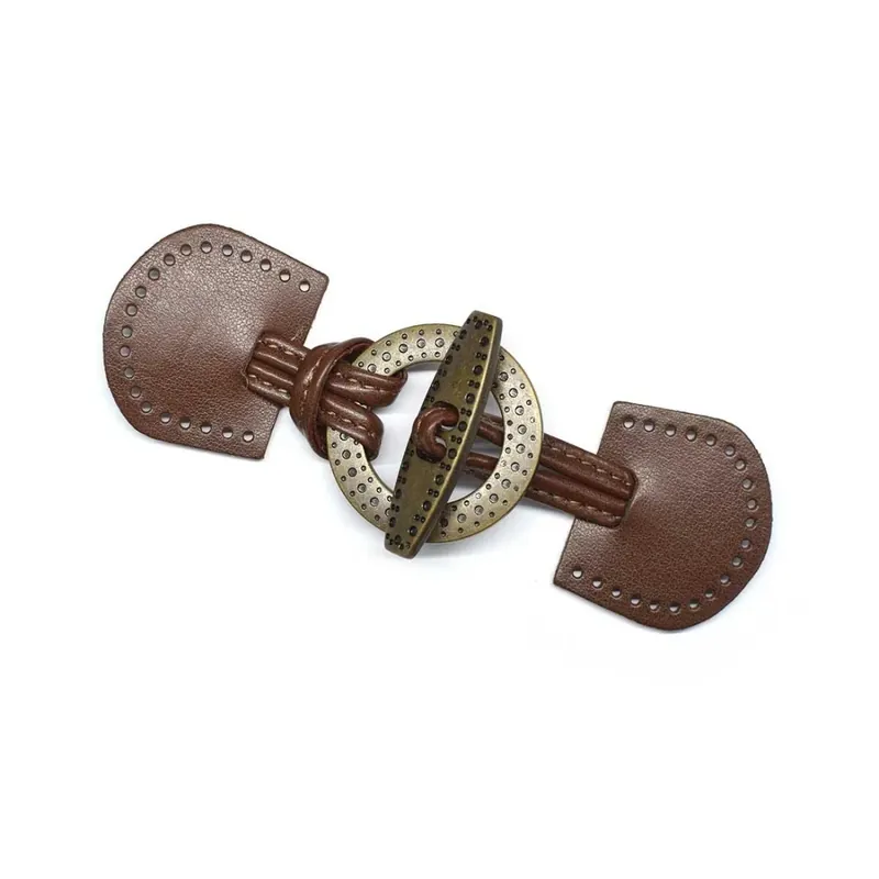 Devolución Gratuita Broche de trenca círculo metálico - Marrón