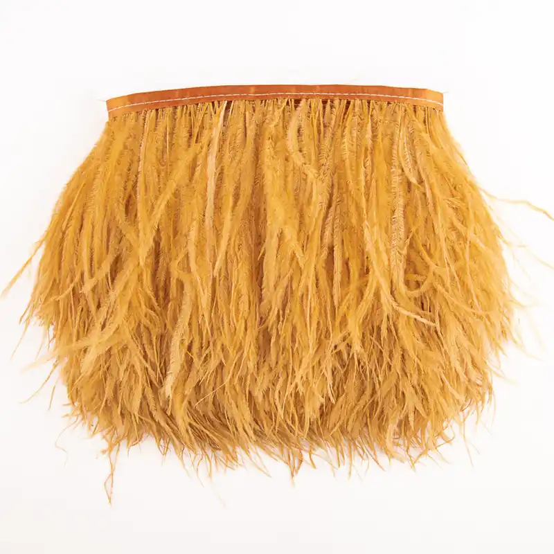 Artesanal Fleco de Plumas Caramelo
