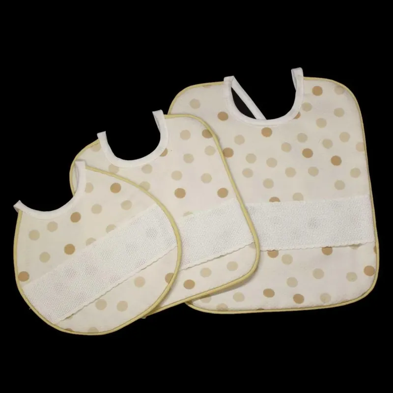 Pack 3 baberos topos marrones Precio Reducido