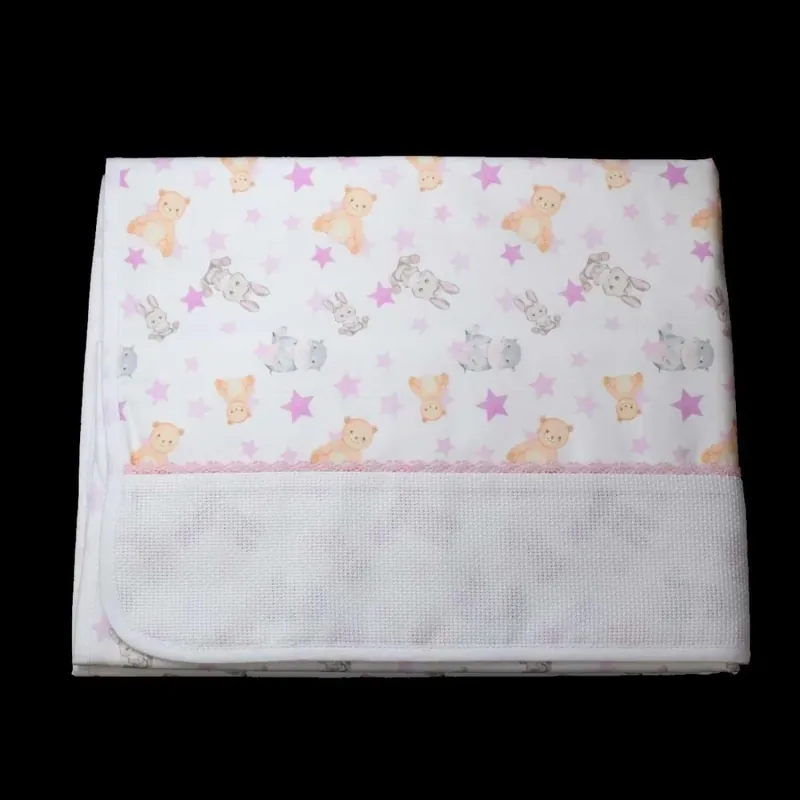 Nueva Colección Arrullo estrellas y ositos panamá - Rosa