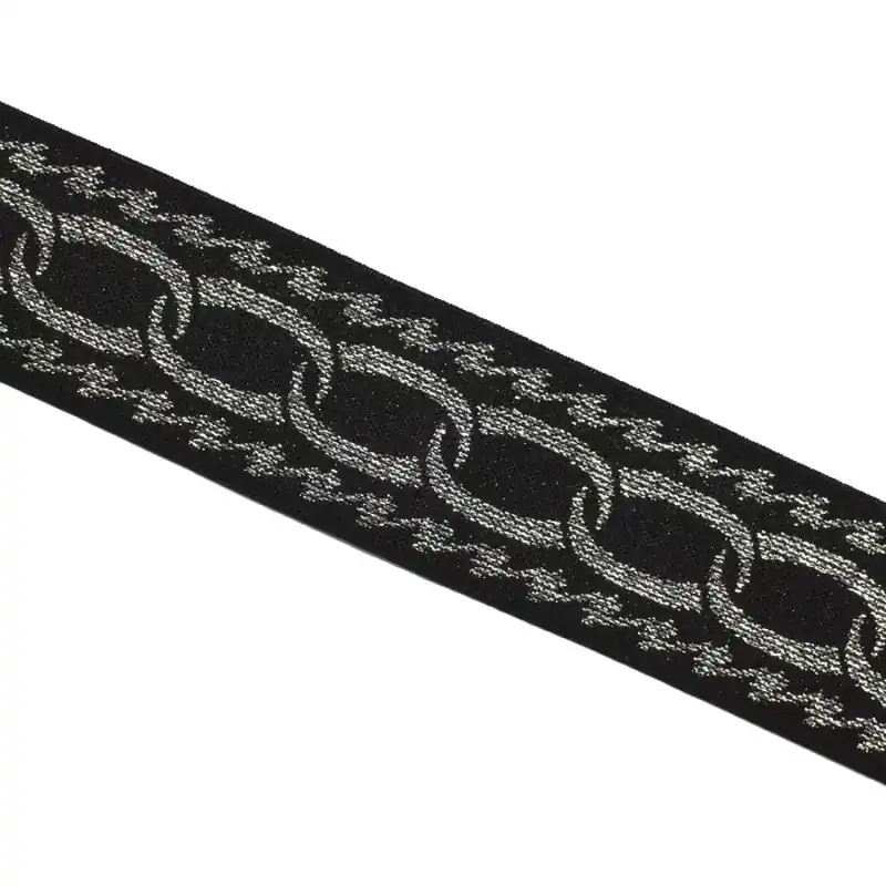 Goma lurex eslabones 50mm - Plata Entrega Rápida