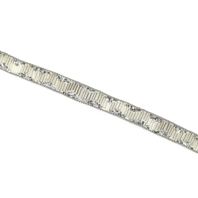 Hecho A Mano Pasamanería pedrería 407 - Plata