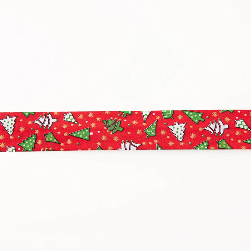 Más Vendido Cinta Bies Arbol Navidad Rojo 30mm