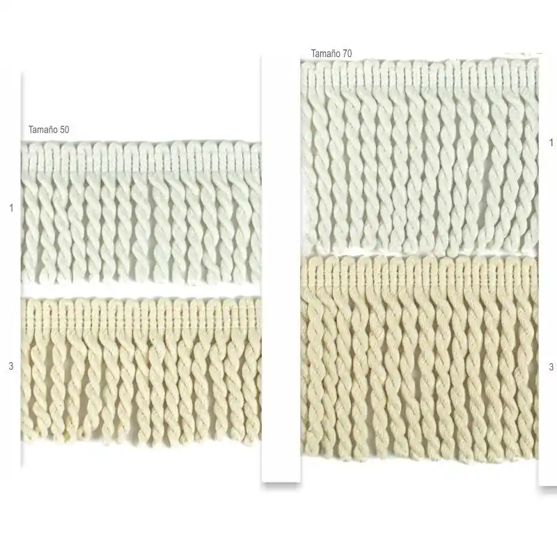Original Fleco Torcido de Algodón Natural - 70 mm - Blanco