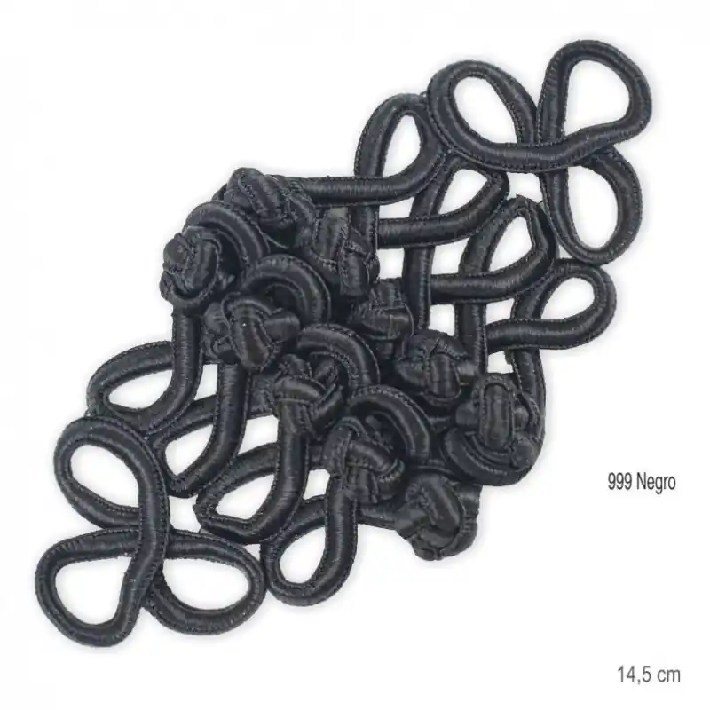 Alamar de Pasamanería Negro con Lazos Decorativos Ocasión Especial