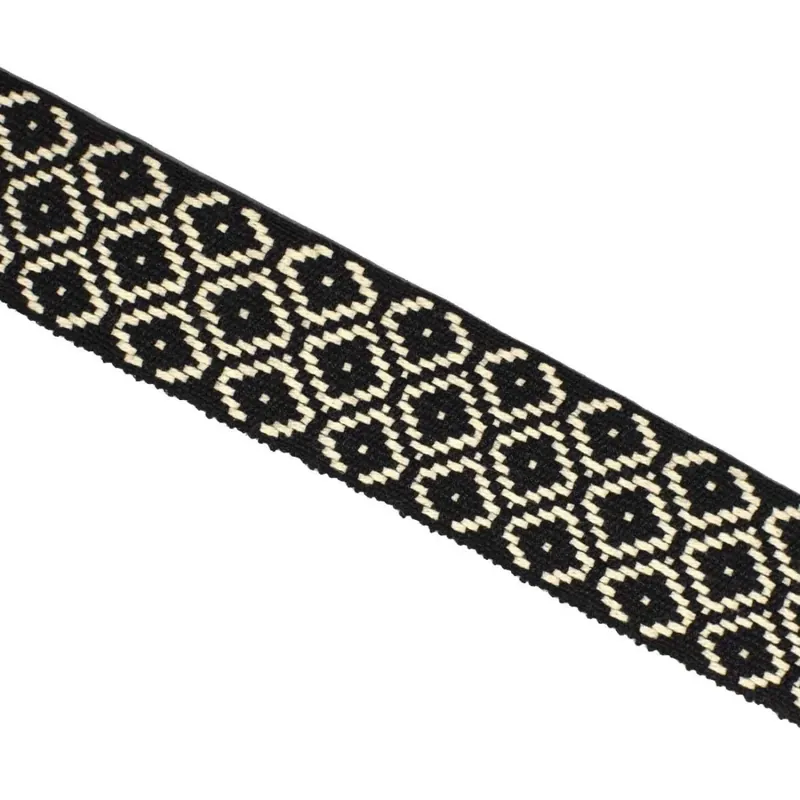 Directo De Fábrica Galón étnico rombos 40mm - Negro