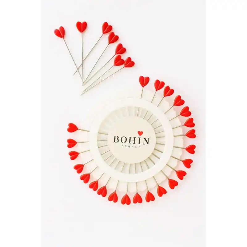 Alfileres Bohin con cabeza plástica corazón rojo Venta Final