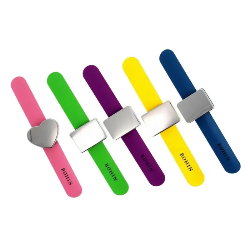 Ocasión Especial Pulsera alfiletero magnética de silicona Bohin - Verde