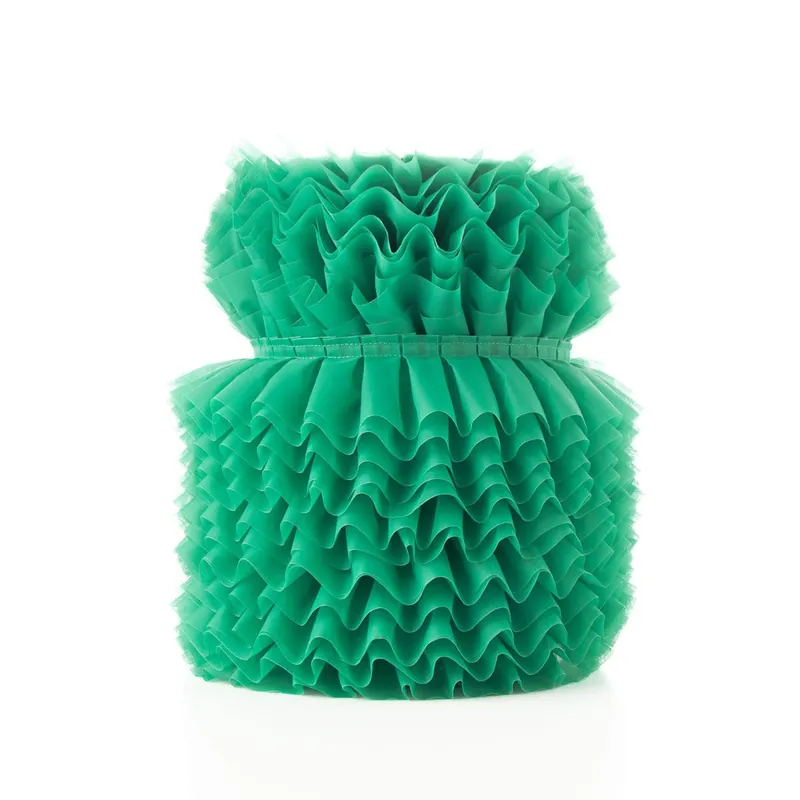 Envío Internacional Cinta Plisada Garrucha 6 cm Verde Esmeralda