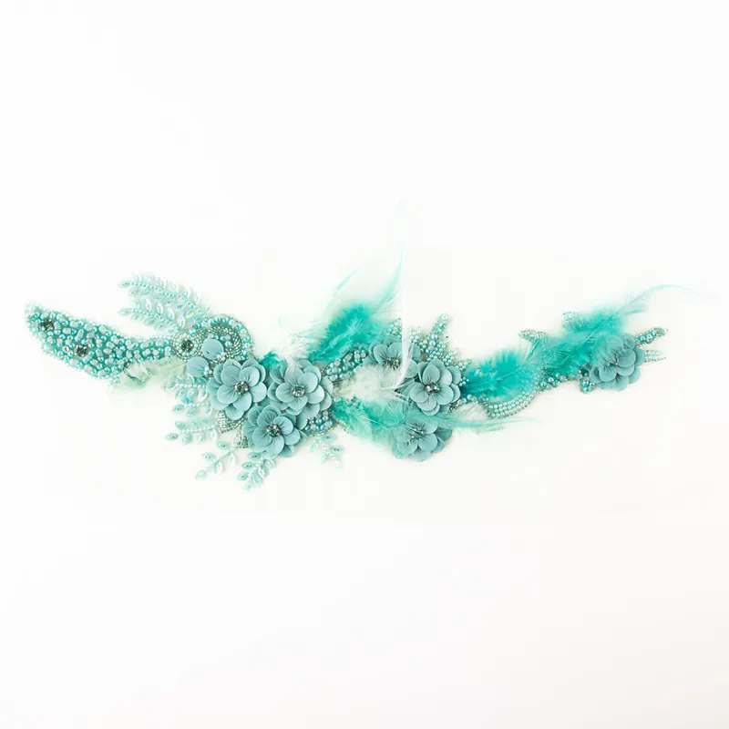 Aplique Pedrería Milena Verde Agua Gran Oferta