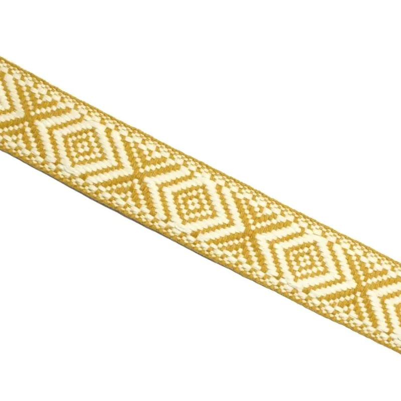 Precio Económico Cinta espiga étnica algodón - Mostaza