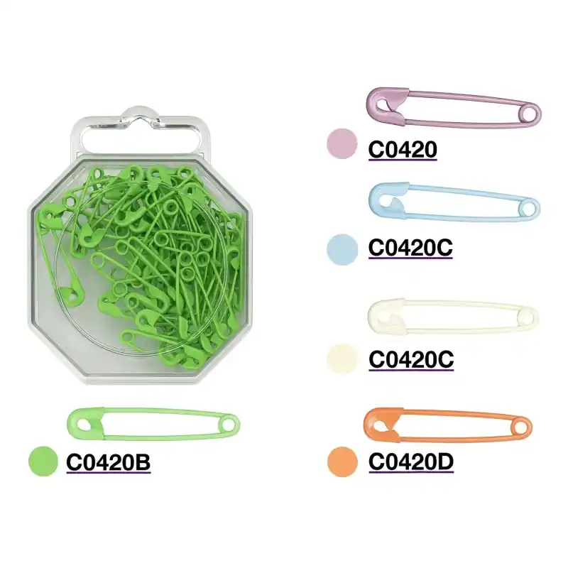 Imperdibles Rectos de Colores 27 mm 50 Unidades - Rosa Popular