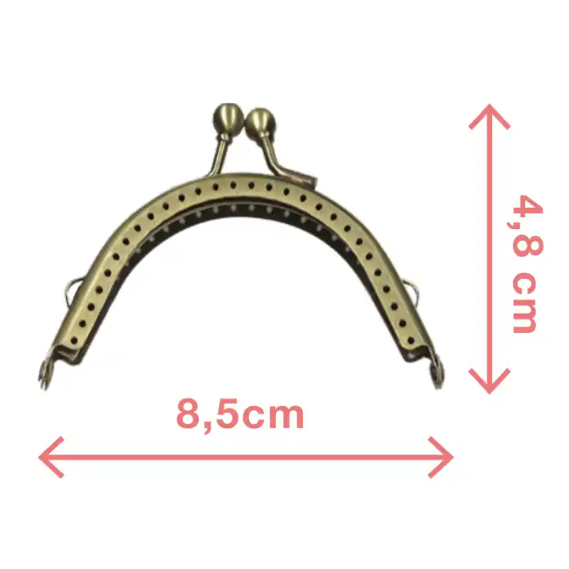 Última Versión Boquilla curvada para monedero en bronce 8,5 cm