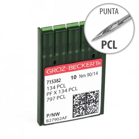 Auténtico Aguja Groz-Beckert 134 90/14 Punta PCL - Pack 10 uds