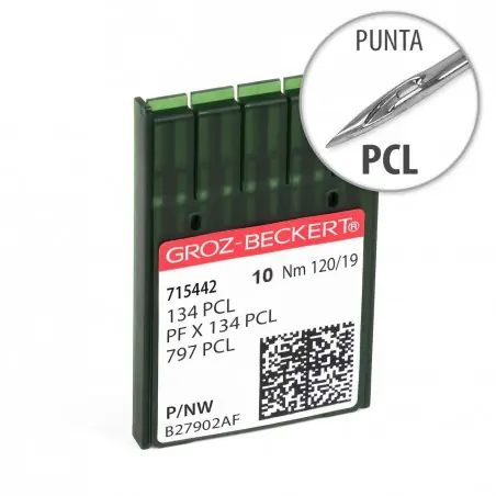 Oferta Limitada Aguja Groz-Beckert 134 120/19 Punta PCL - Pack 10 uds