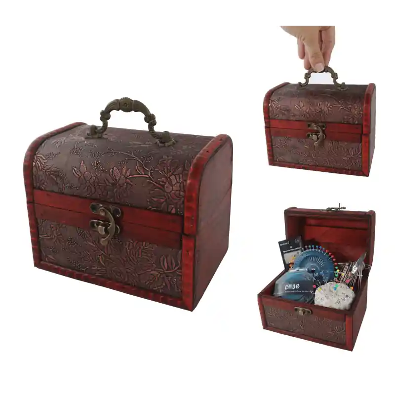 Costurero de madera grabada Cose No Te Lo Pierdas