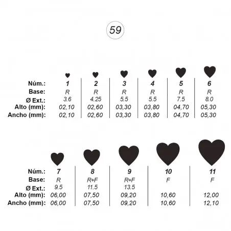 Agujas de perforar ref.59 (11 números) Premium