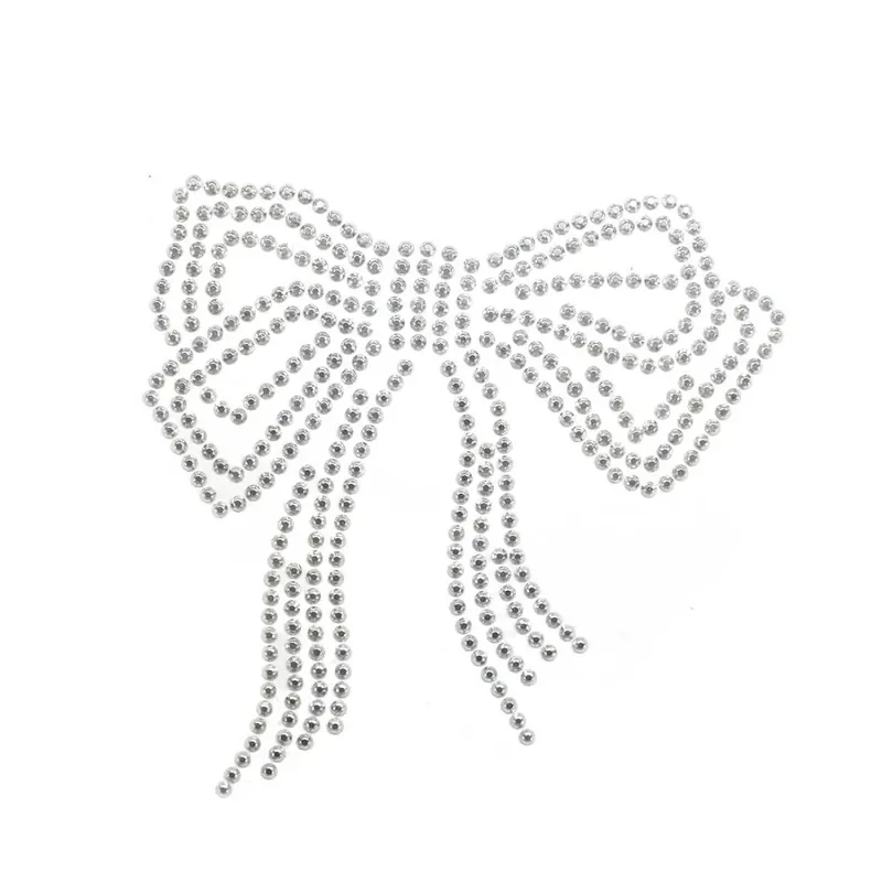 Nueva Colección Parche termoadhesivo lazo pedrería - Plata