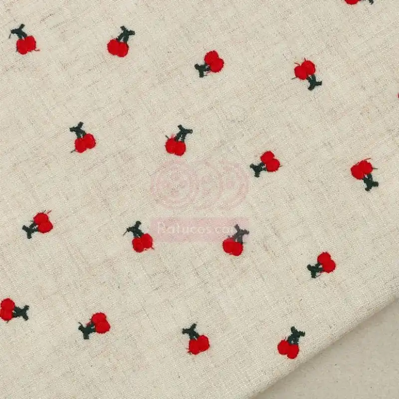 Exclusivo LINO VISCOSA BORDADO CEREZAS