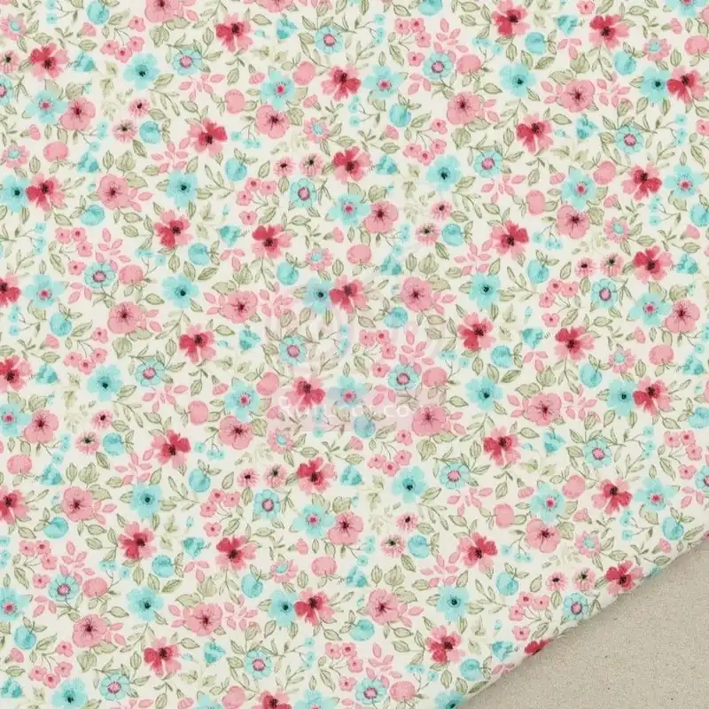 POPELIN FLORES TELDE TURQUESA Venta Final