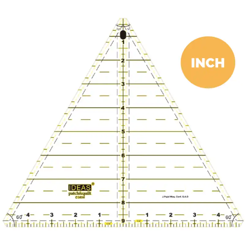 Regla Triangular De 9 Pulgadas 60 Grados Para Patchwork - Ideas Precio De Fábrica