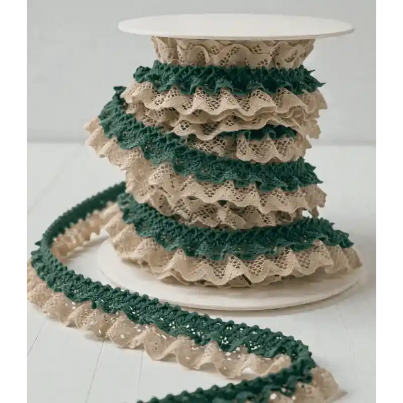 Bestseller Volante De Puntilla Doble Fruncido 2,5 cm