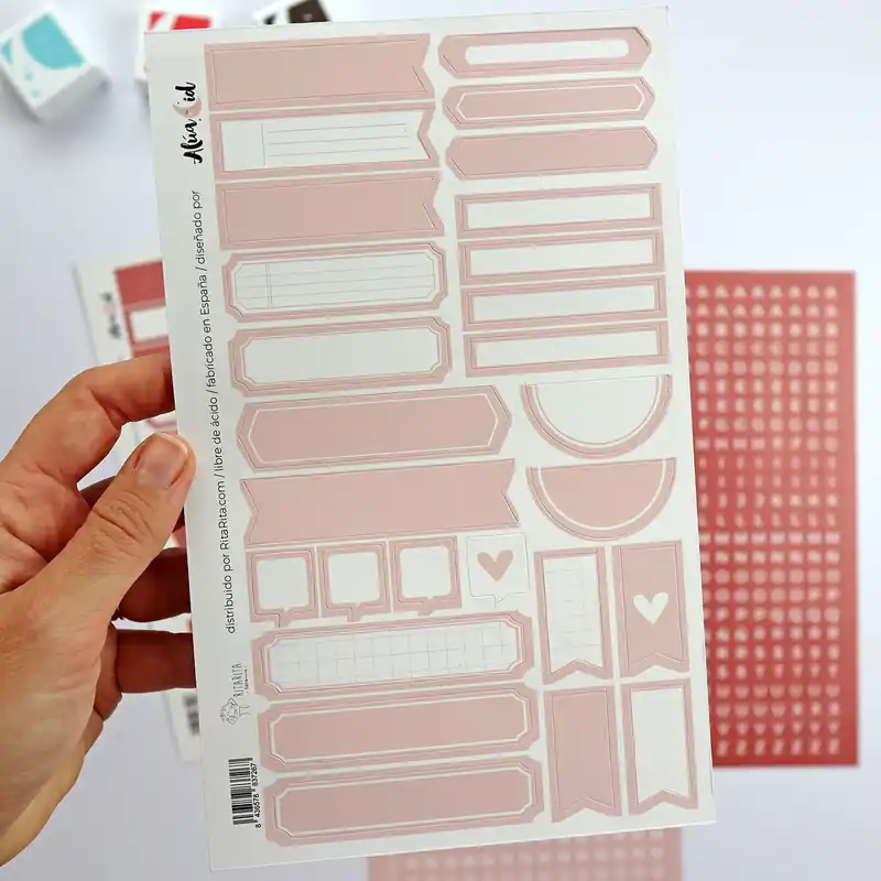 Pegatinas Etiquetas Rosa. Especial documenta Económico