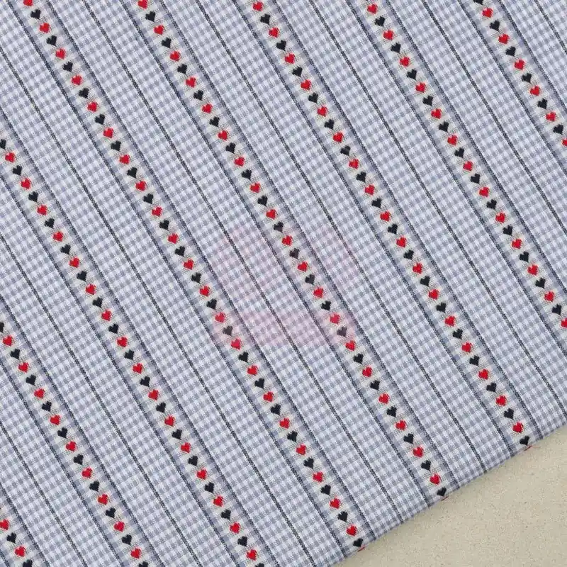 VICHY JACQUARD CON CENEFA CORAZONES BICOLOR Precio Rebajado