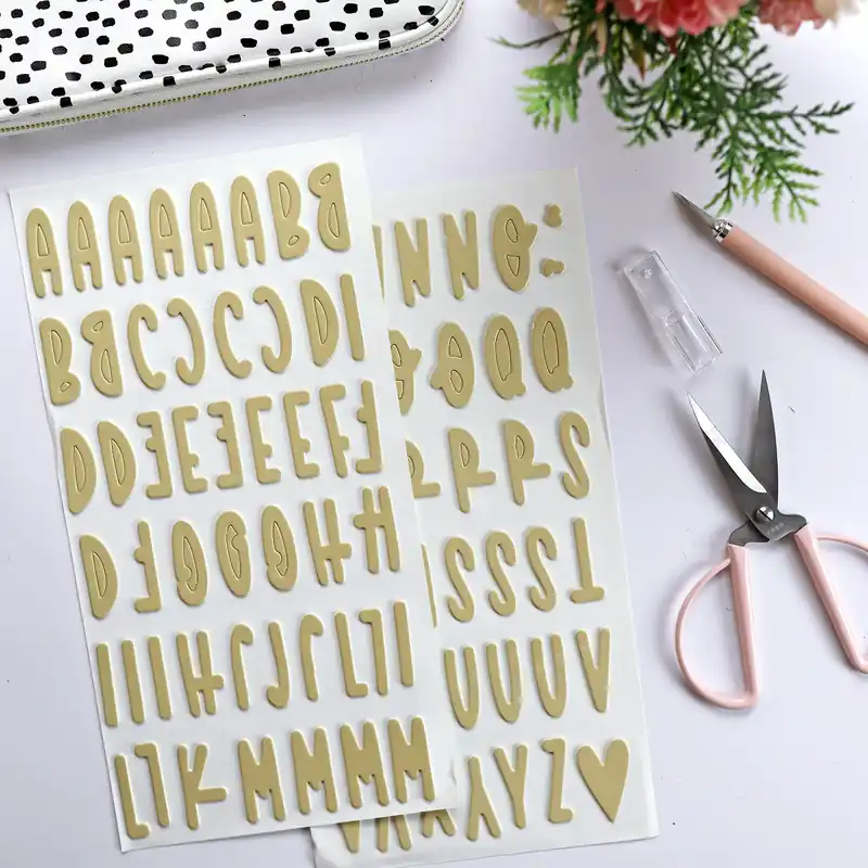 Pegatinas chipboard Alfabeto Mostaza Oferta