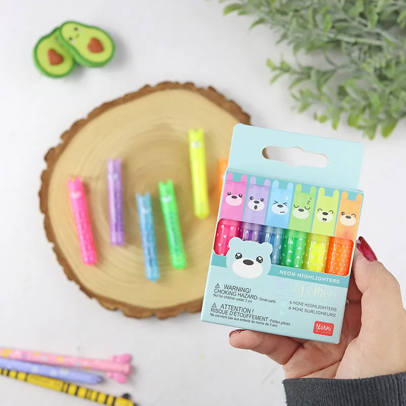 Set de 6 mini subrayadores de ositos de Legami Nuevo Modelo