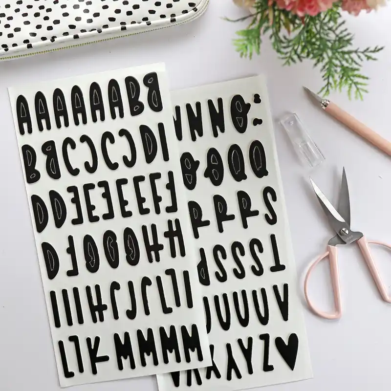 Pegatinas chipboard Alfabeto Negro Última Oportunidad
