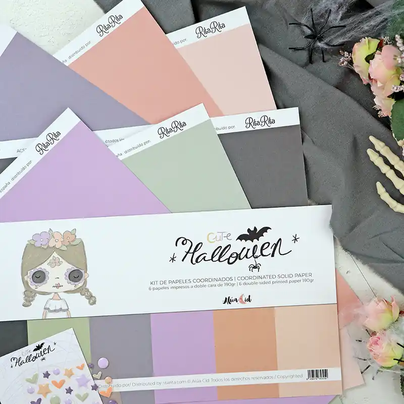 Kit de papeles sólidos Cute Halloween No Te Lo Pierdas