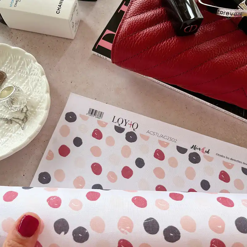 Tela de encuadernar Lunares de colores LQY+Q Precio Rebajado