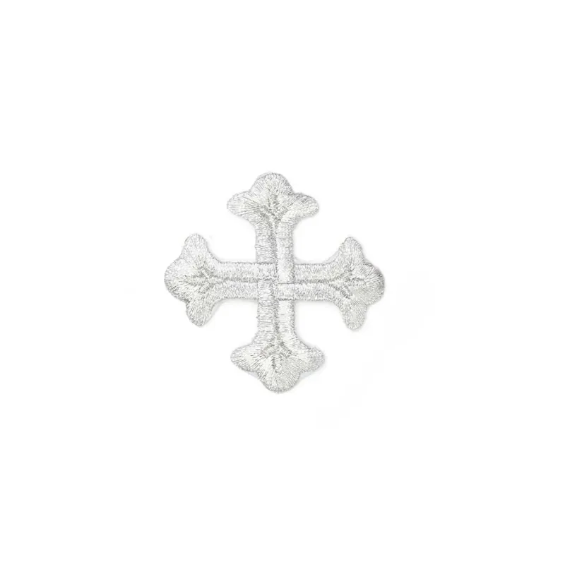 Aplicación cruz bordada - Plata Hecho A Mano