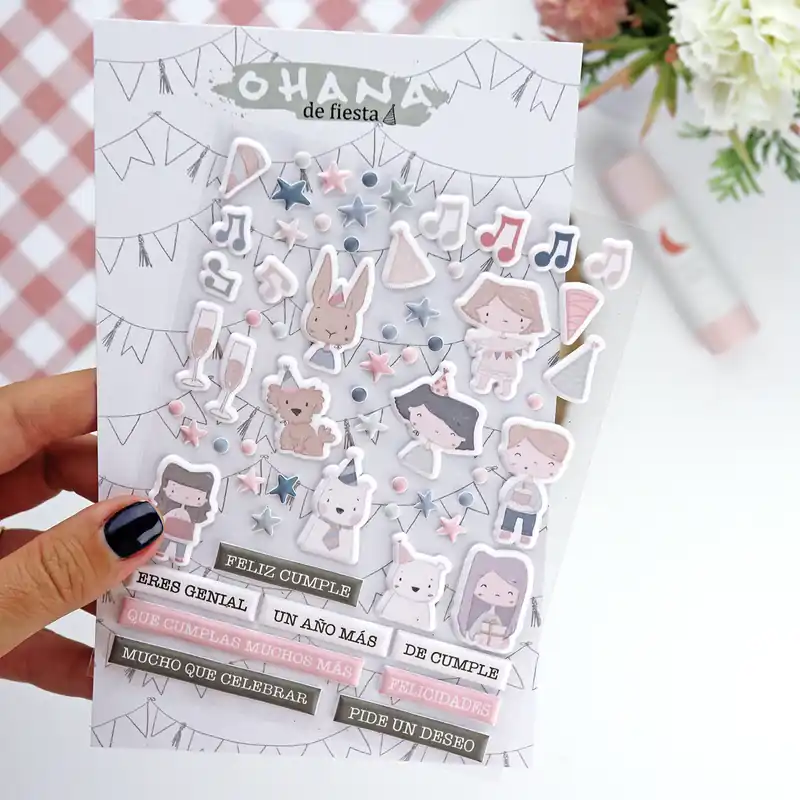 Económico Pegatinas Puffy Ohana de fiesta de Alúa Cid