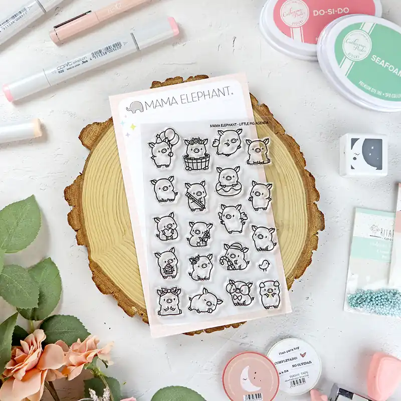 Set de sellos Little Pig Agenda de Mama Elephant Precio Económico