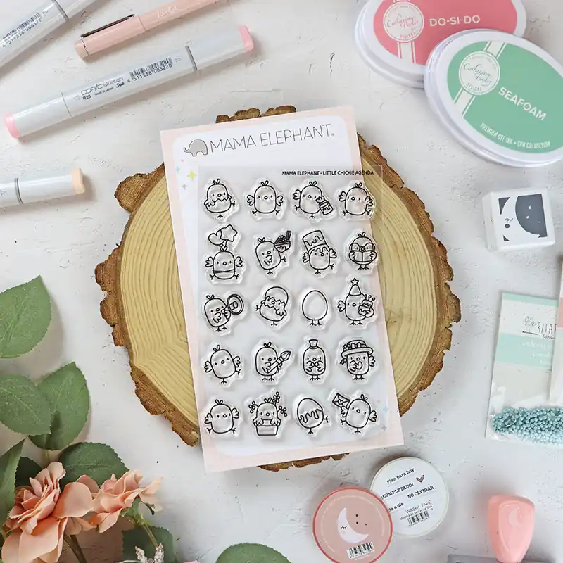 Original Set de sellos Little Chickie Agenda de Mama Elephant
