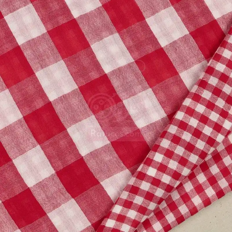 Precio De Fábrica DOBLE GASA VICHY REVERSIBLE ROJO SERIE LEILA