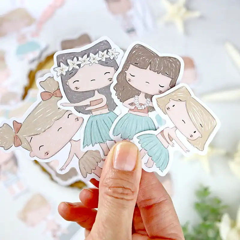 Set troquelados ilustraciones Hawaii de Alúa Cid Directo De Fábrica