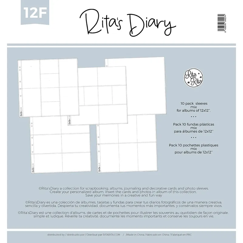 Pack de fundas 12F | 12×12″ para Rita’s Diary Envío Gratis