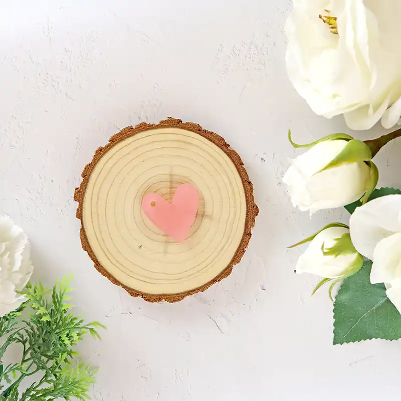 Gran Oferta Corazón metacrilato Rosa Escarchado