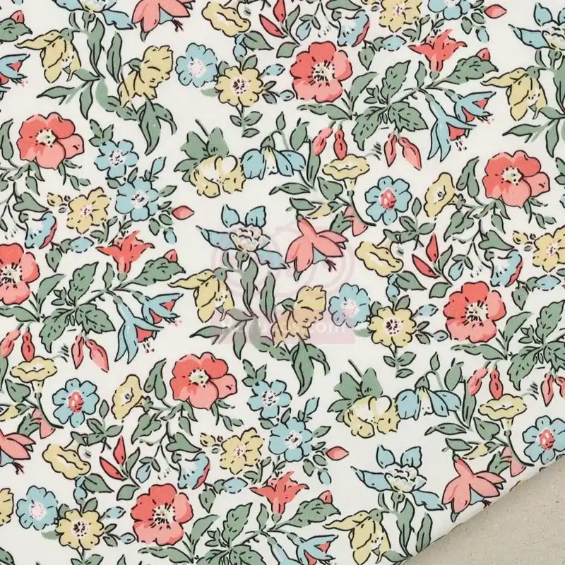 POPELIN FLORES GRACE NATURAL Precio Reducido