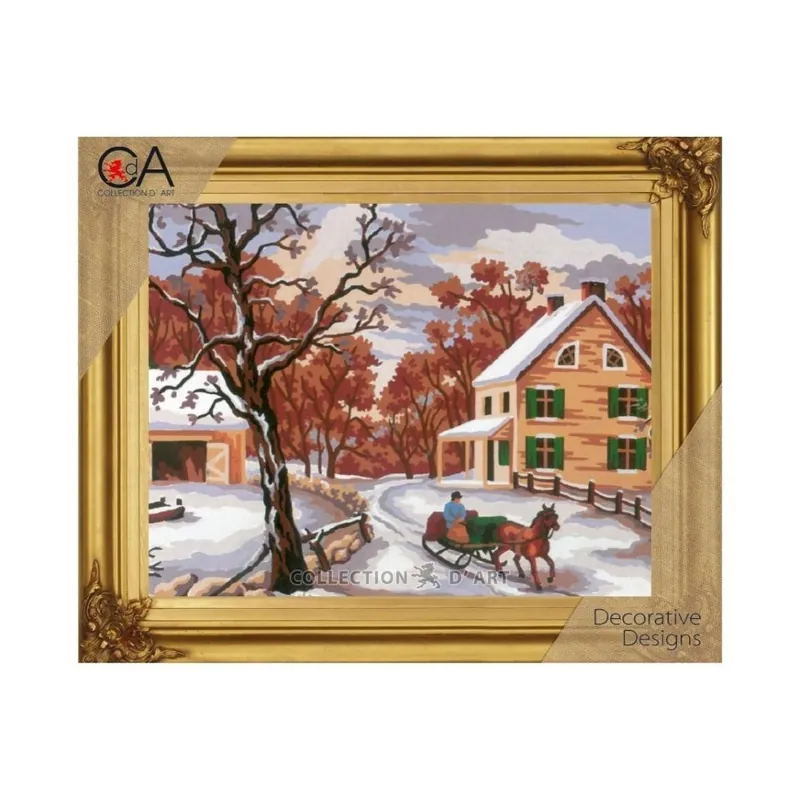 Disponible Ahora Kit petit point carro en invierno
