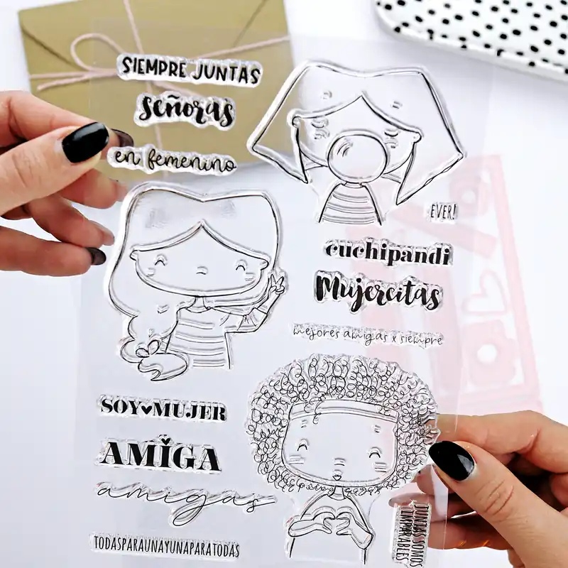 Set de sellos A5 Amigas Libertad Hecho A Mano