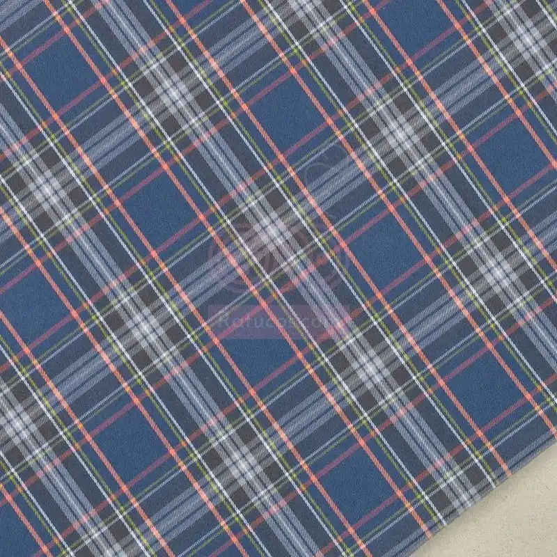 VIYELA CUADRO ESCOCES PETIN AZUL CORAL Directo De Fábrica