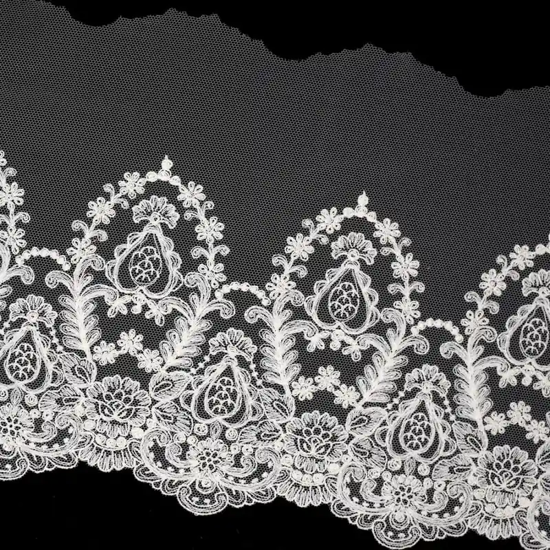 Tul bordado marfil 20cm Original