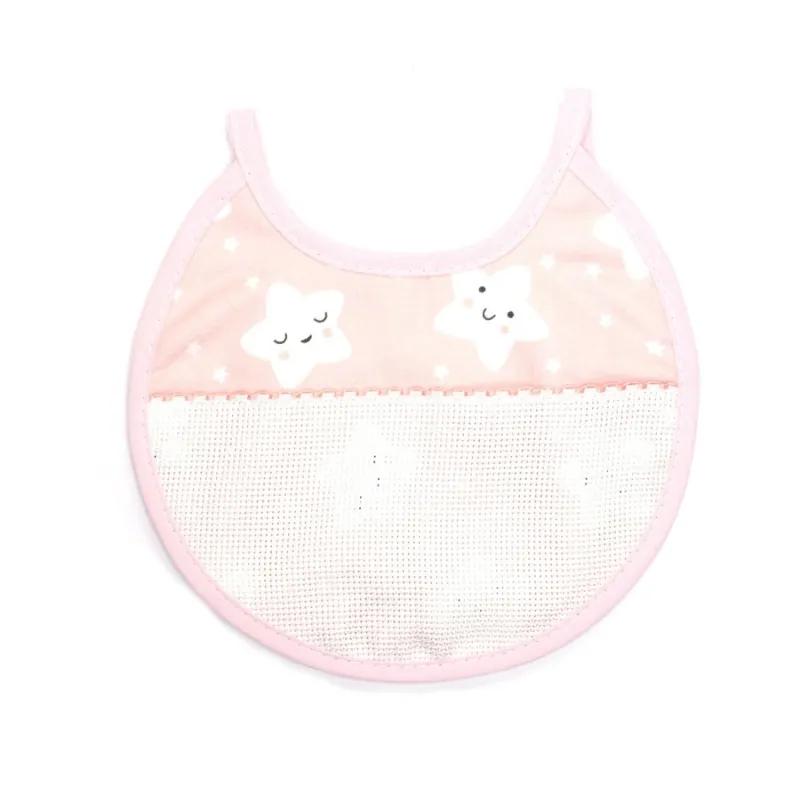 Babero fantasía redondo - Rosa Descuento